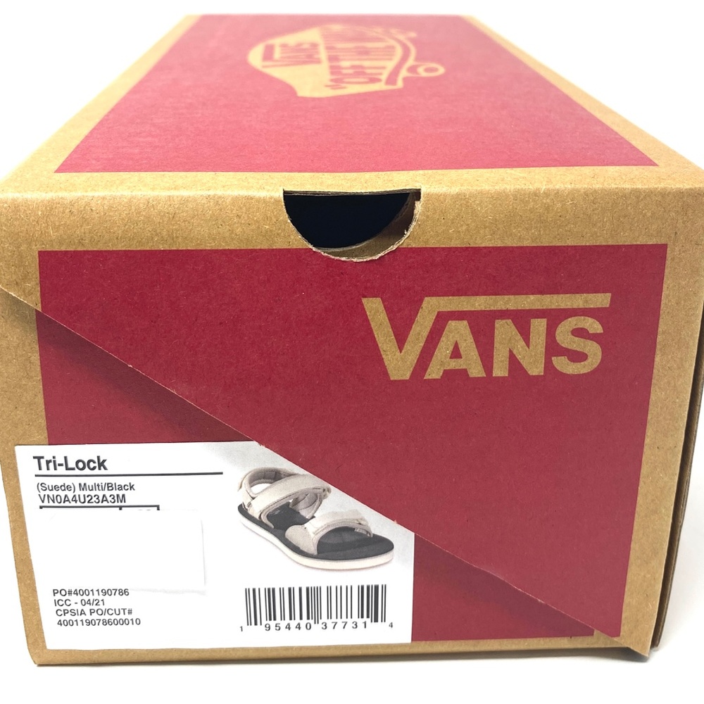 VANS Women's Size VN0A4U23A3M TRI-LOCK White Gray Black Synthetic Suede Sandals - Picture 8 of 8
